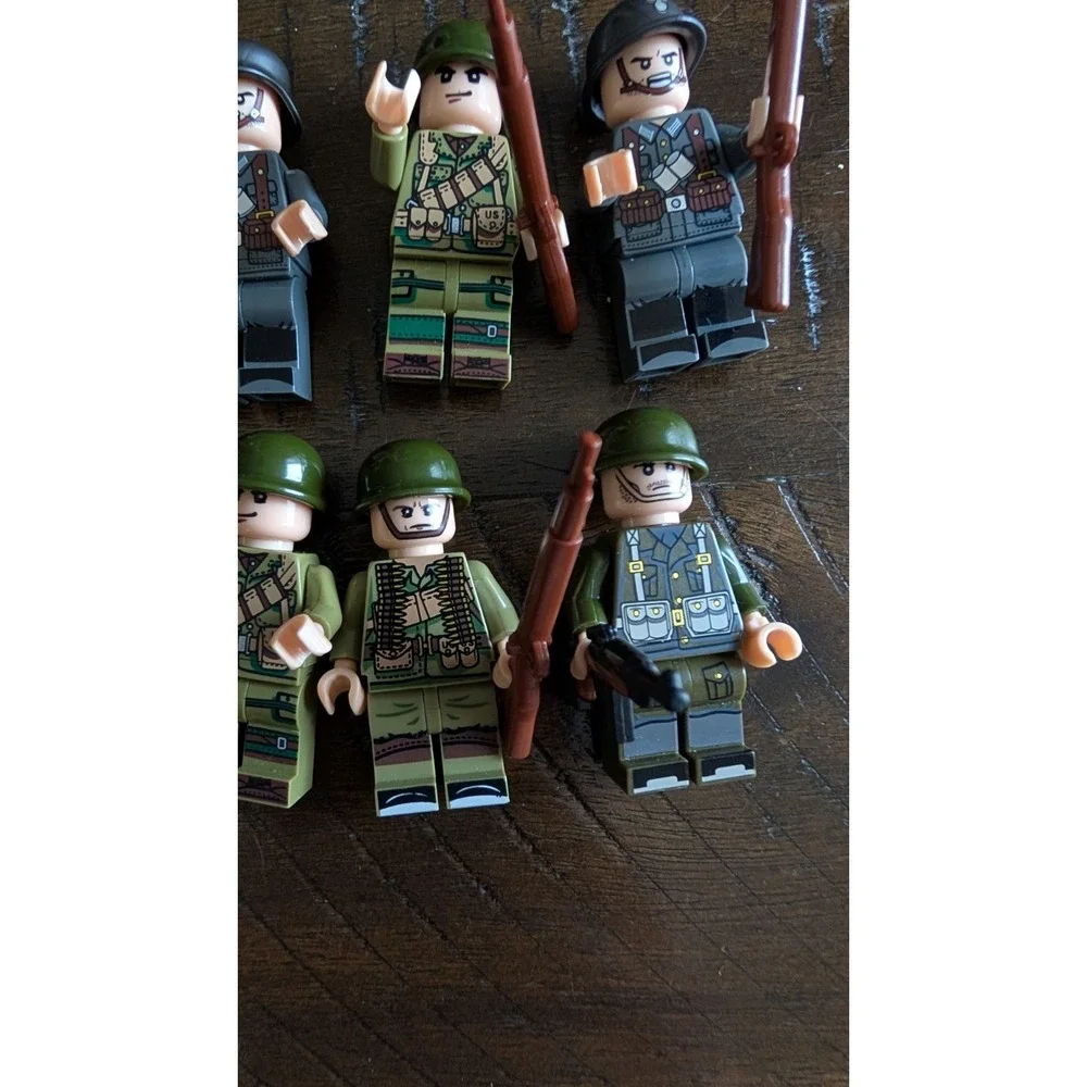 Bricks Buliding WW2 USA Uniform Soldiers Camo United States Lego-like